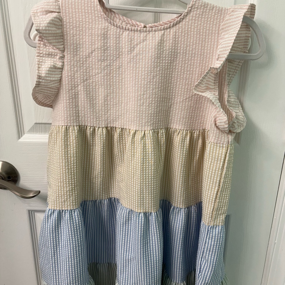 Striped Ruffle Sleeve Dress